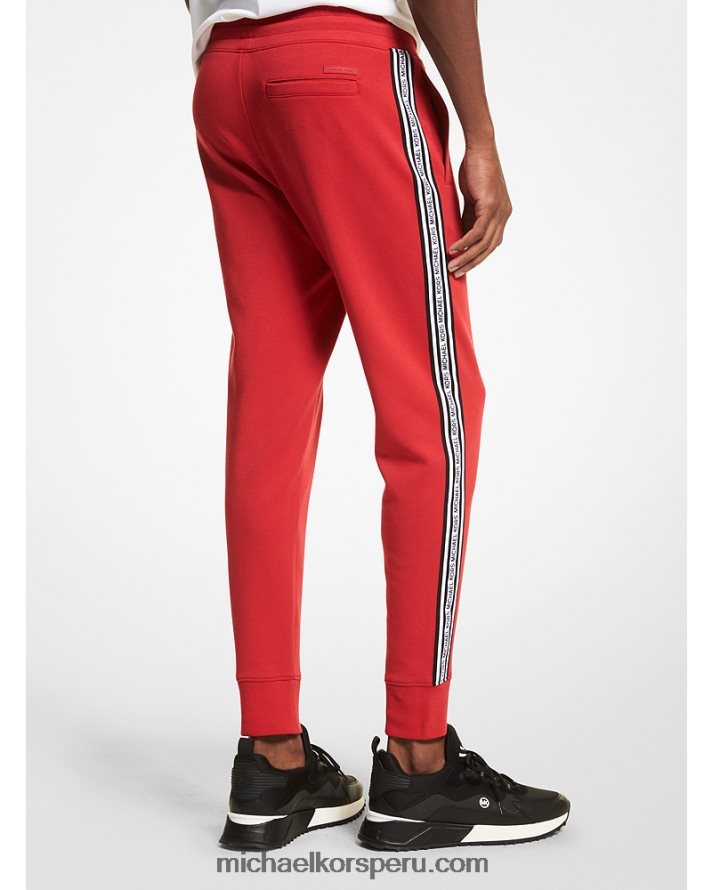 Z48V3085 carmesí hombres Michael Kors joggers de mezcla de algodón con cinta del logo