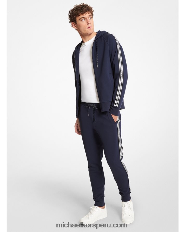 Z48V3086 medianoche hombres Michael Kors joggers de mezcla de algodón con cinta del logo