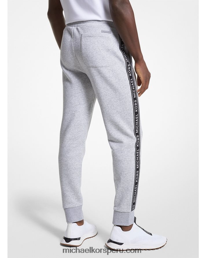 Z48V3092 cuero gris hombres Michael Kors joggers de mezcla de algodón con logo estampado