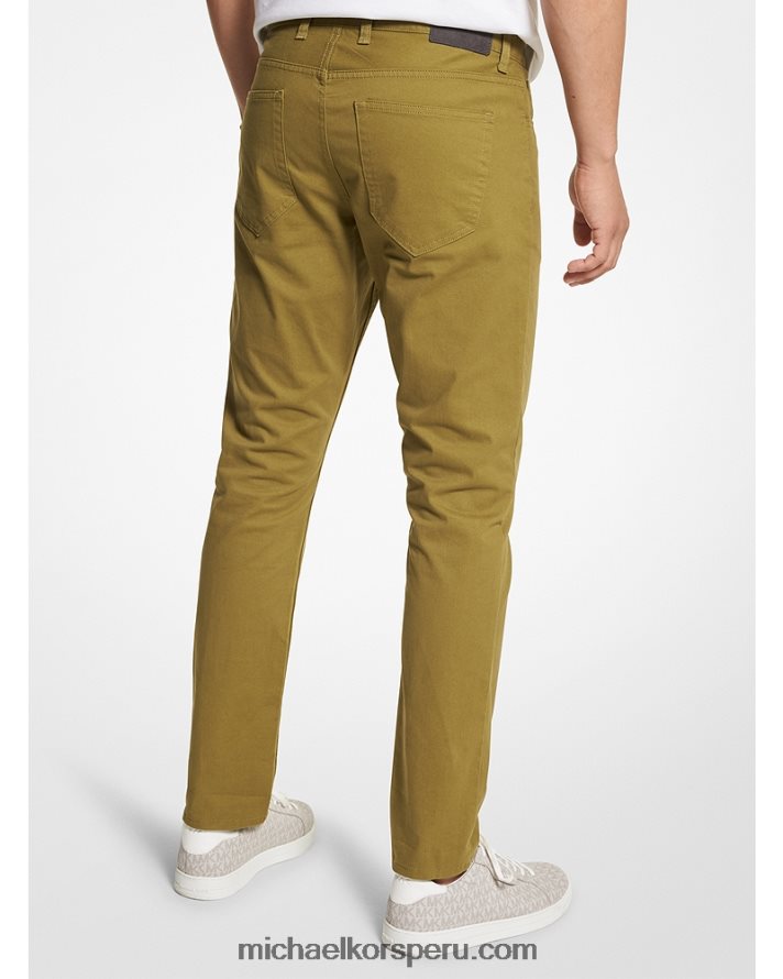 Z48V3108 aceituna ahumada hombres Michael Kors vaqueros parker de mezclilla elástica
