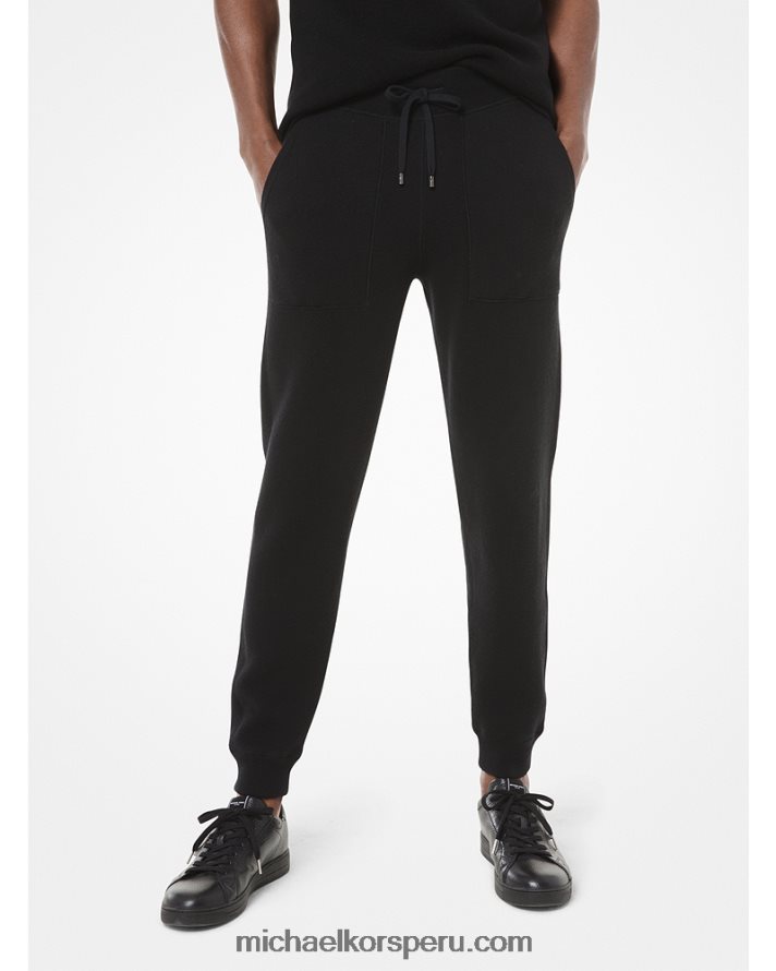 Z48V3116 negro hombres Michael Kors joggers de cachemira