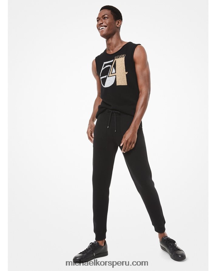 Z48V3116 negro hombres Michael Kors joggers de cachemira