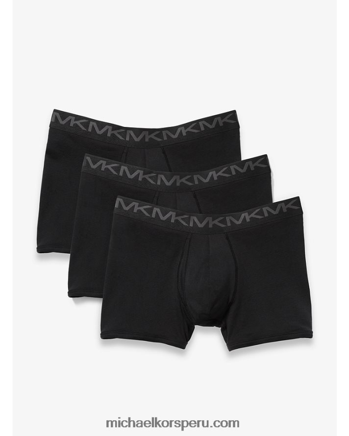 Z48V3174 negro hombres Michael Kors Pack de 3 calzoncillos bóxer de algodón