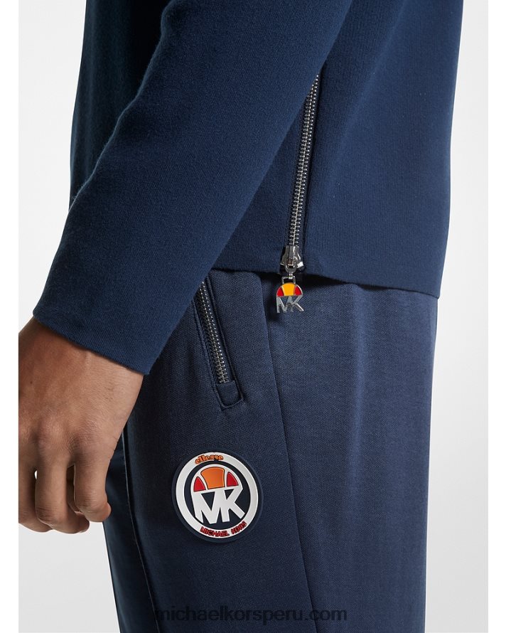 Z48V3053 vestido azul hombres Michael Kors Jersey de viscosa elástica con logo a rayas de mk x ellesse