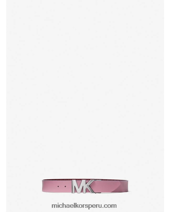 Z48V2690 merlot/rosa real mujer Michael Kors logotipo reversible y cinturón de piel