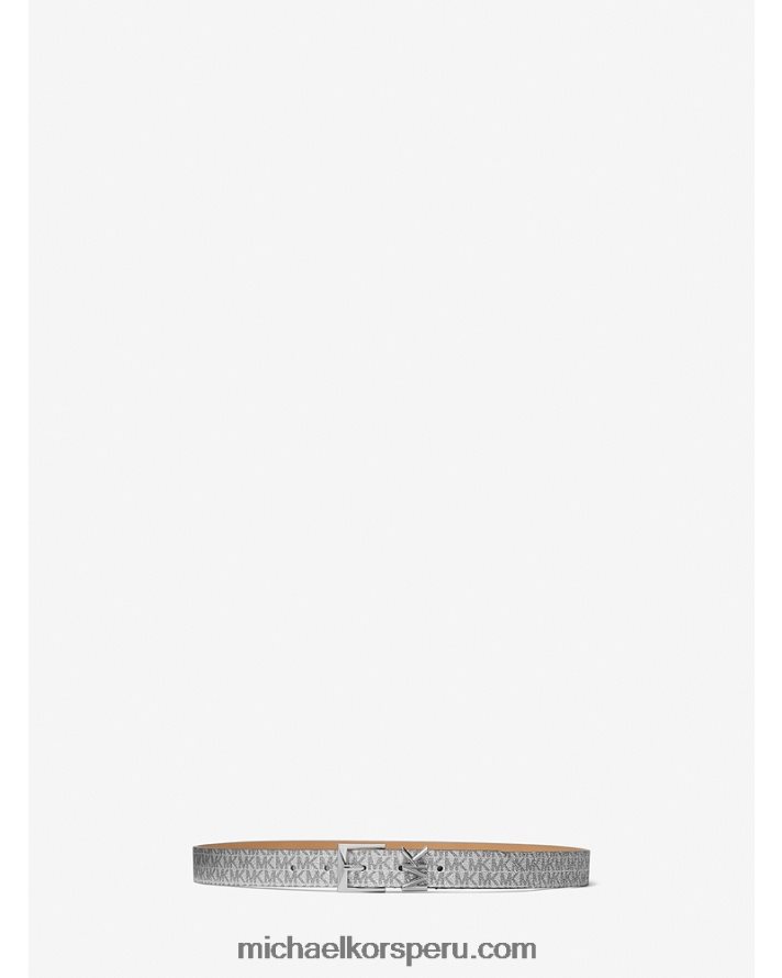 Z48V2711 negro/plata mujer Michael Kors cinturón metalizado con logo