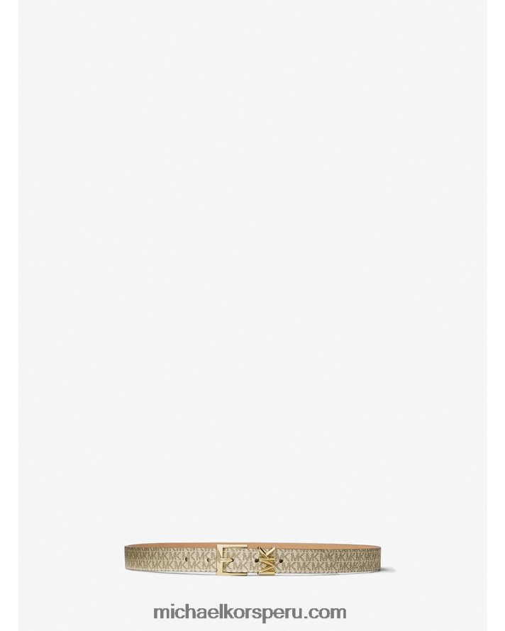 Z48V2712 oro negro mujer Michael Kors cinturón metalizado con logo