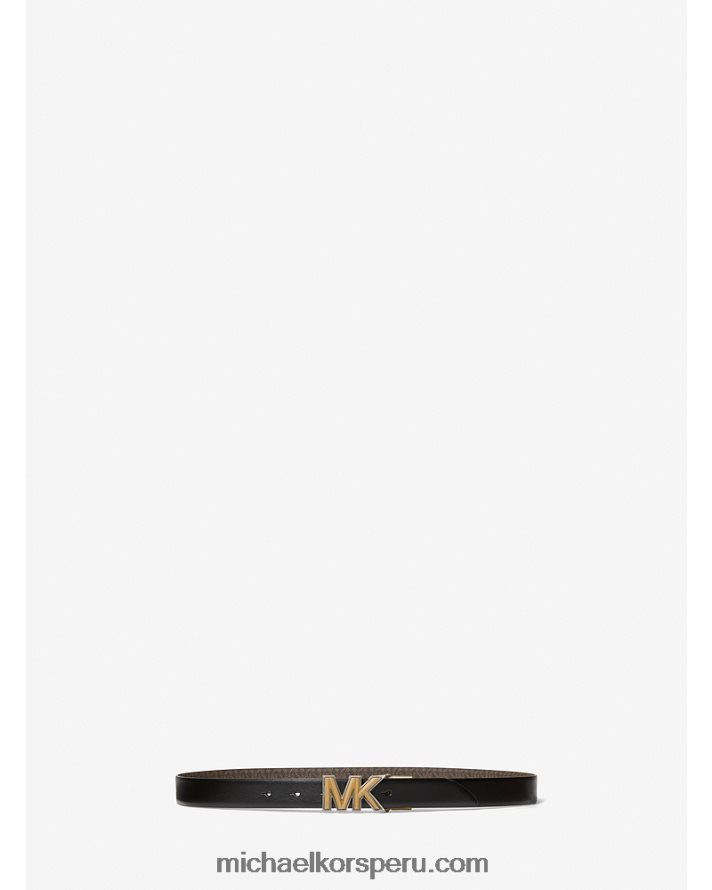 Z48V2714 marrón/negro mujer Michael Kors cinturón fino con logotipo reversible y piel