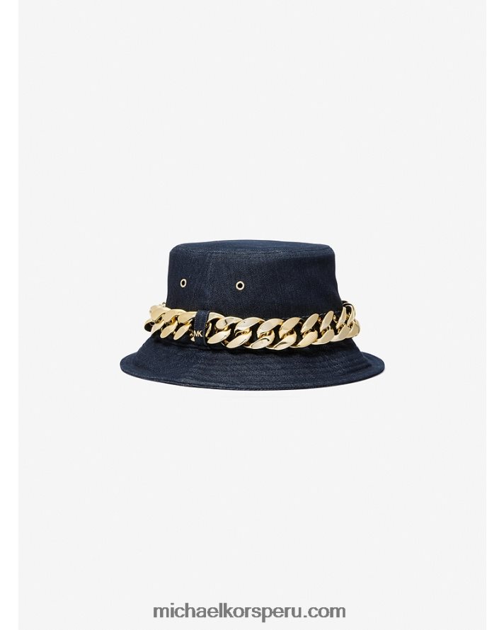 Z48V2737 enjuagar mujer Michael Kors sombrero de pescador de mezclilla con detalles