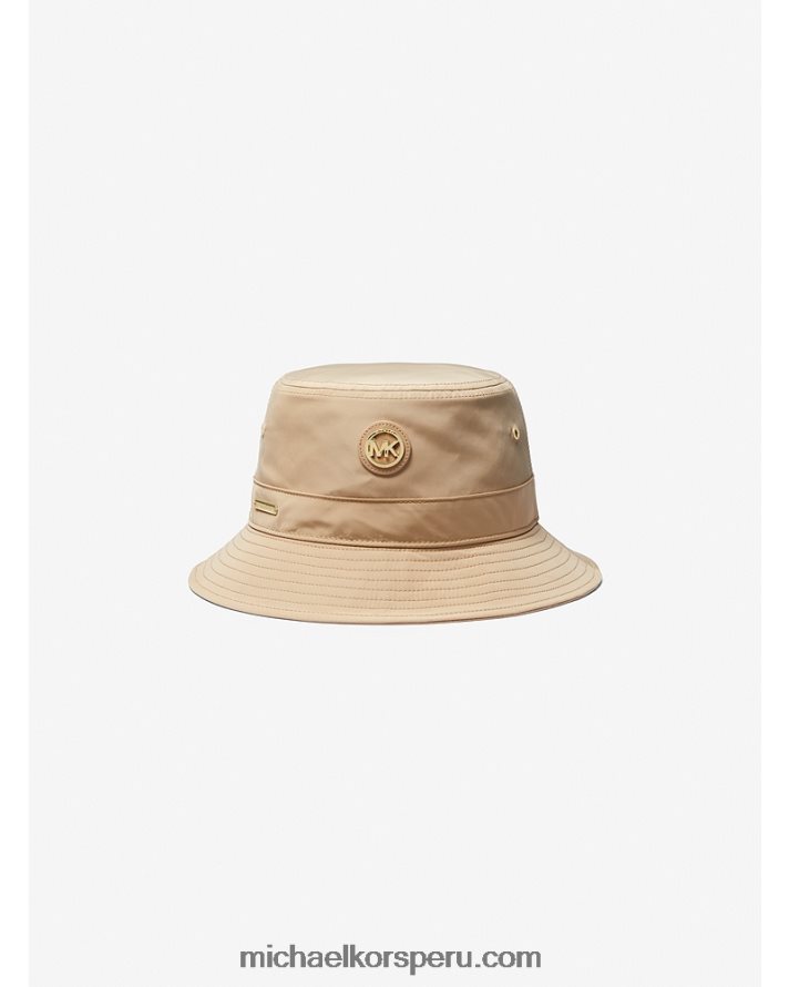 Z48V2739 caqui mujer Michael Kors sombrero de pescador tejido con logo