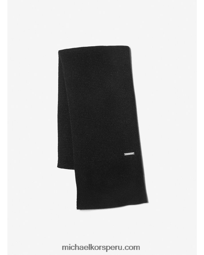 Z48V2758 negro mujer Michael Kors bufanda de mezcla de lana metalizada