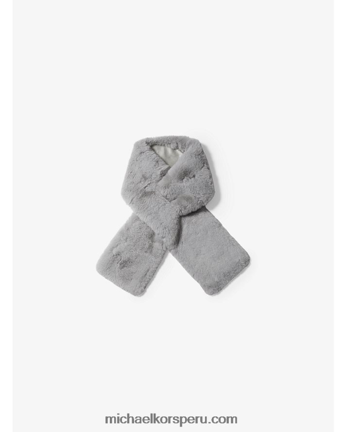 Z48V2769 gris mujer Michael Kors bufanda de pelo sintético