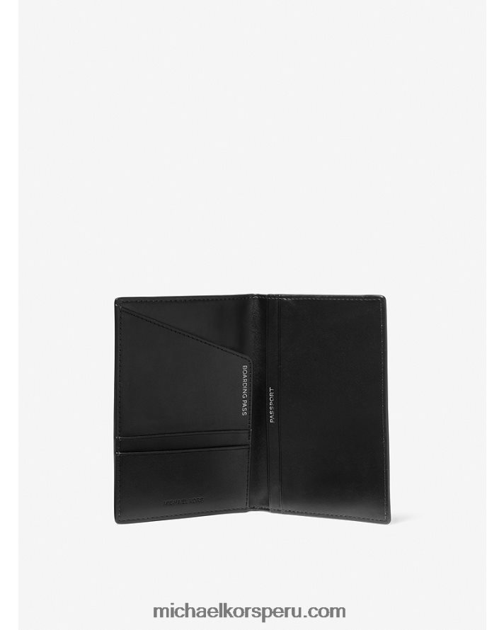 Z48V1646 negro mujer Michael Kors cartera tipo pasaporte con logo