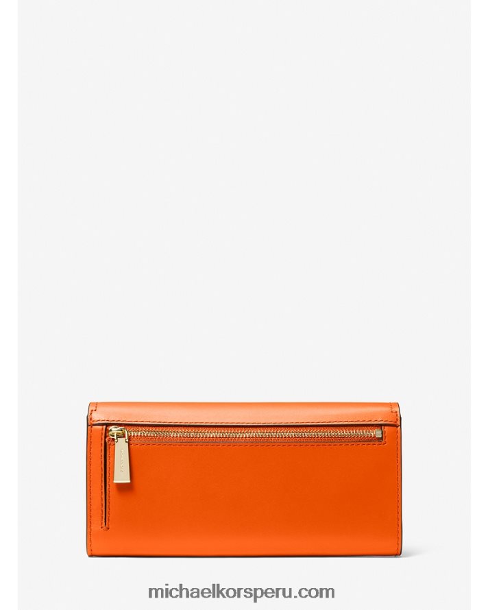 Z48V1690 naranja óptica mujer Michael Kors cartera grande de piel hamilton legacy