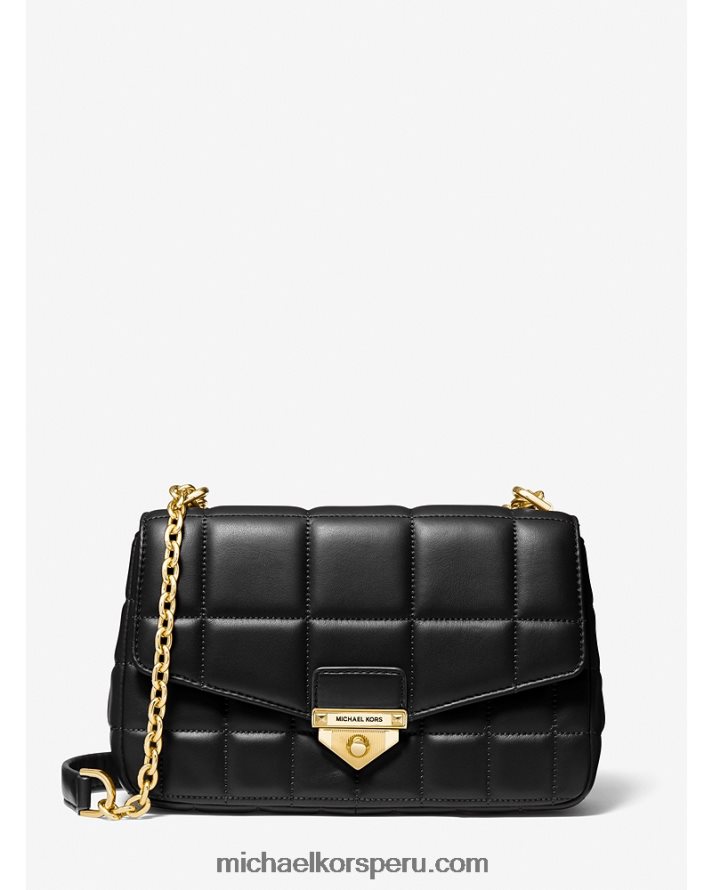 Z48V1000 negro mujer Michael Kors bolsa de hombro soho grande de piel acolchada