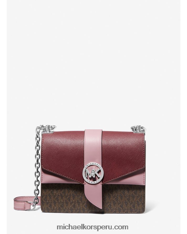 Z48V1003 ryl rosa mlt mujer Michael Kors bolsa crossbody greenwich smalllogo y piel saffiano