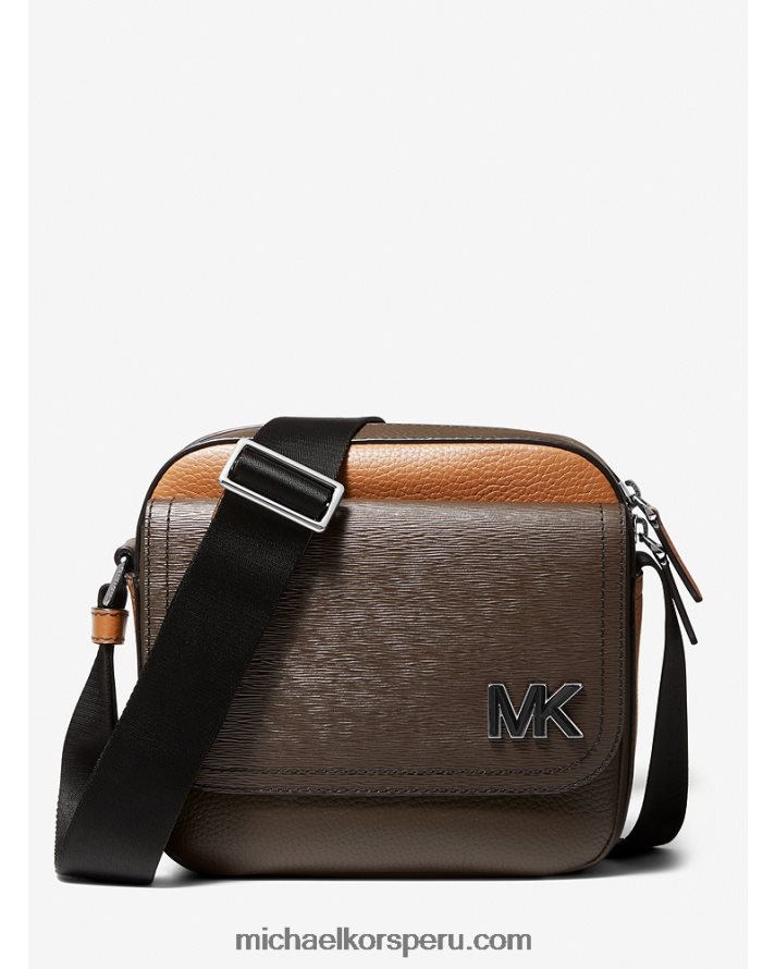 Z48V1005 marrón mujer Michael Kors bolso messenger hudson con diseño colour block