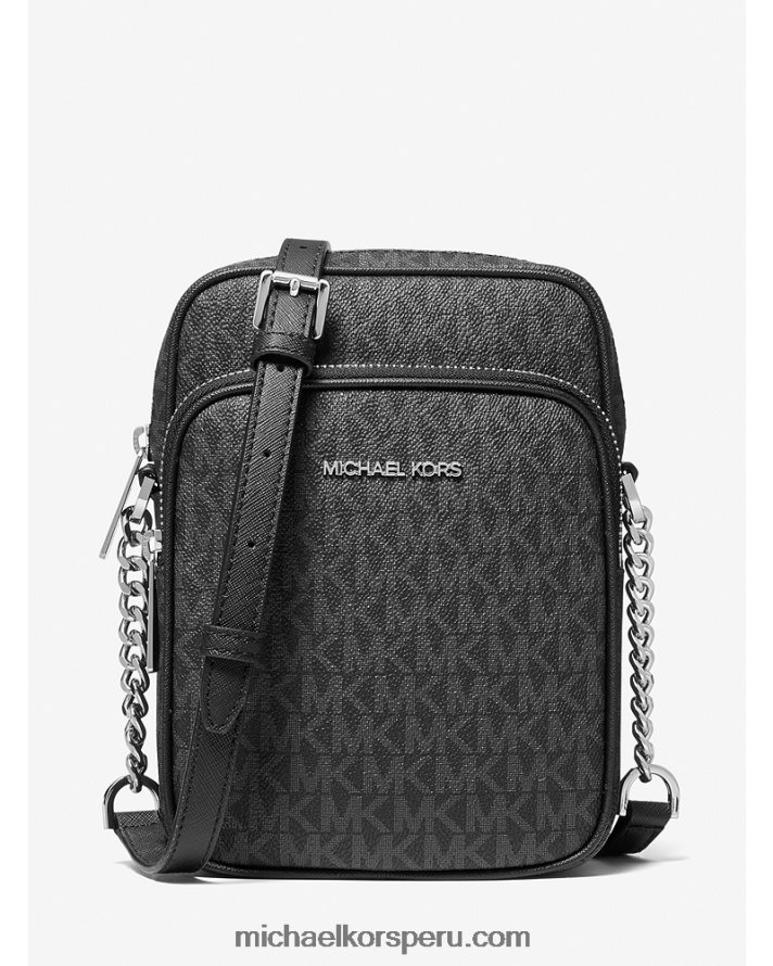 Z48V1008 negro mujer Michael Kors bandolera Jet Set Travel mediana con logo