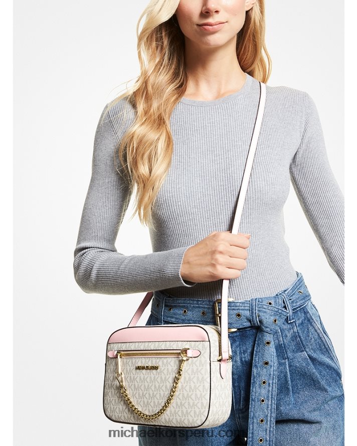 Z48V1010 pwd blshmlt mujer Michael Kors bolsa crossbody Jet Set grande con logo