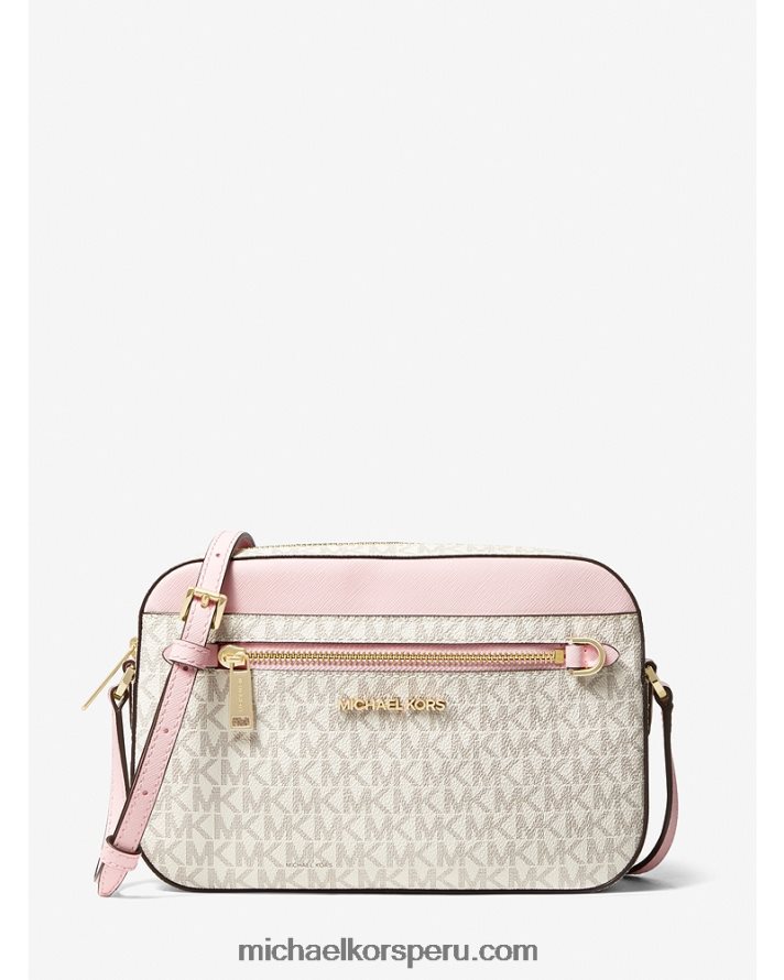 Z48V1010 pwd blshmlt mujer Michael Kors bolsa crossbody Jet Set grande con logo