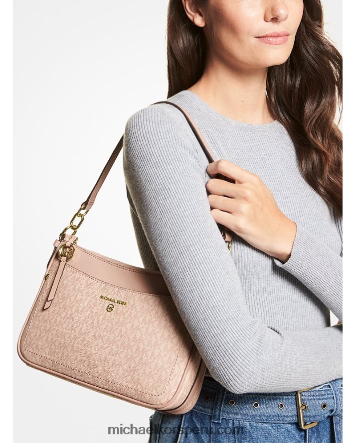 Z48V1017 ballet mujer Michael Kors bolsa de hombro Jet Set mediana con logo