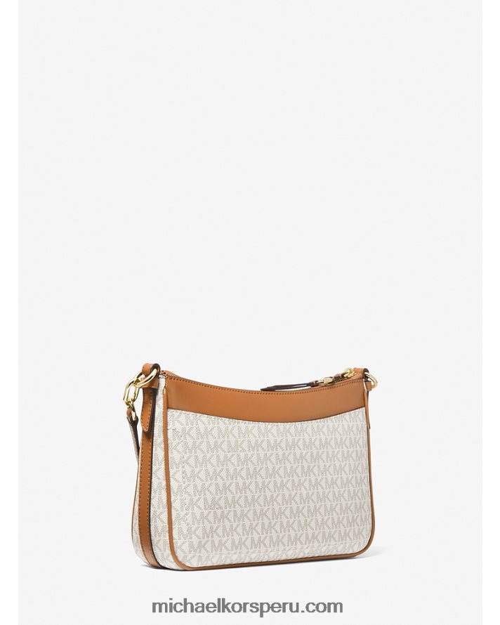 Z48V1019 vainilla/bellota mujer Michael Kors bolsa de hombro Jet Set mediana con logo