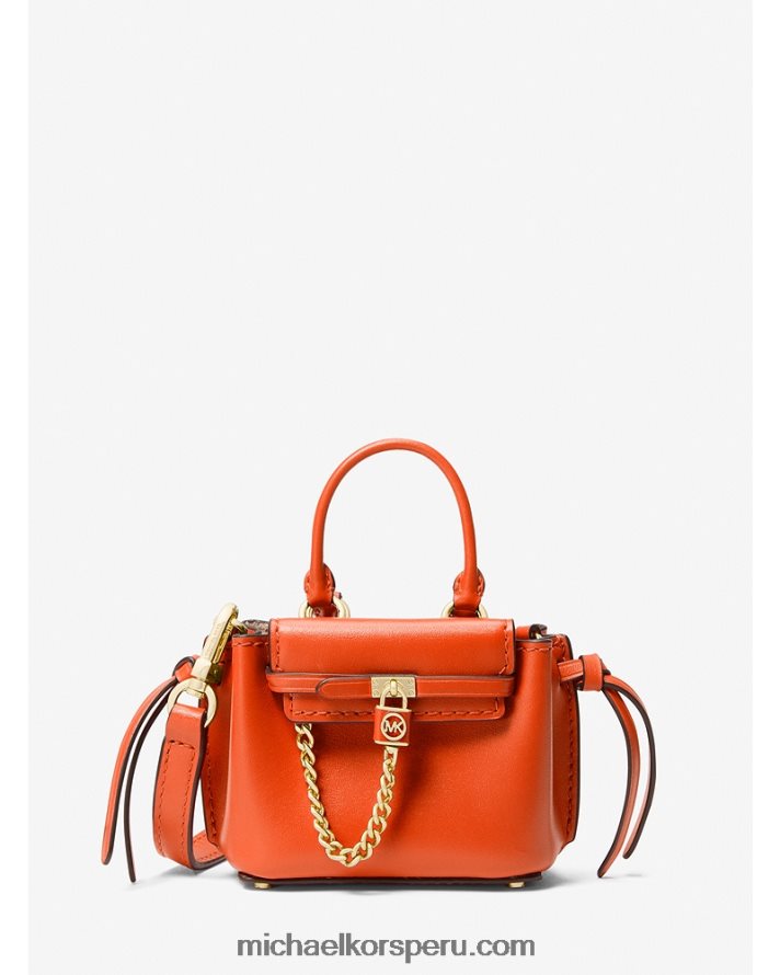 Z48V651 naranja óptica mujer Michael Kors bolsa crossbody hamilton Legacy de microcuero con cinturón