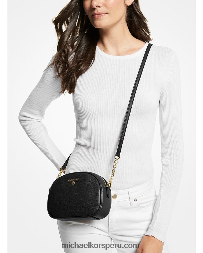 Z48V666 negro mujer Michael Kors bolsa crossbody jet set charm pequeña de piel granulada