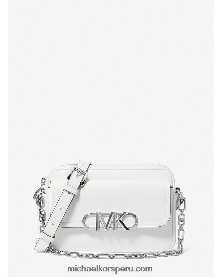 Z48V668 Blanco óptico mujer Michael Kors bolsa crossbody parker mediana de piel