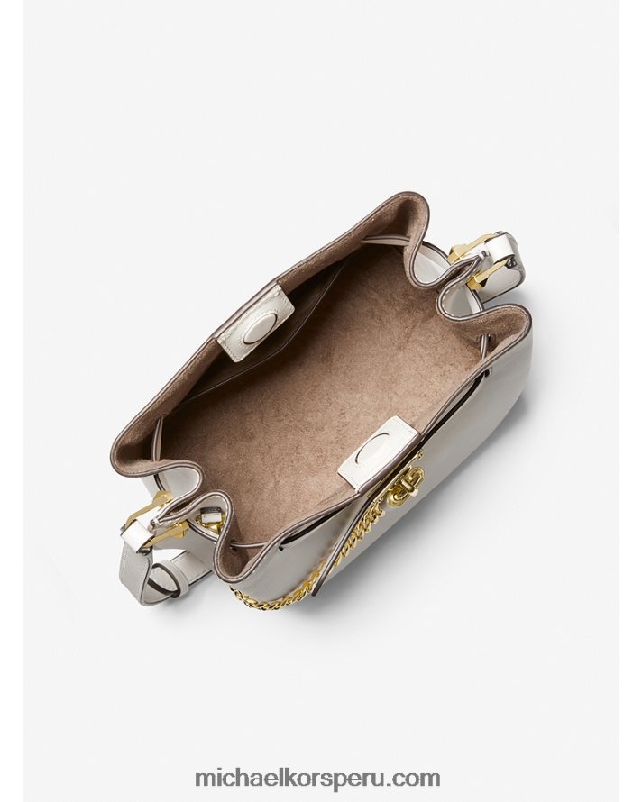 Z48V690 Blanco óptico mujer Michael Kors bolso messenger hamilton legacy mediano de piel