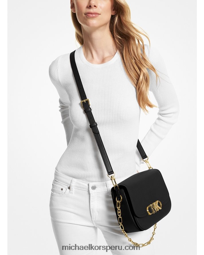 Z48V707 negro mujer Michael Kors bolso messenger parker mediano de piel