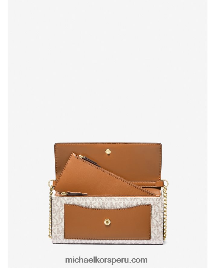 Z48V724 vainilla/bellota mujer Michael Kors bolsa crossbody convertible 2 en 1 mediana con logo