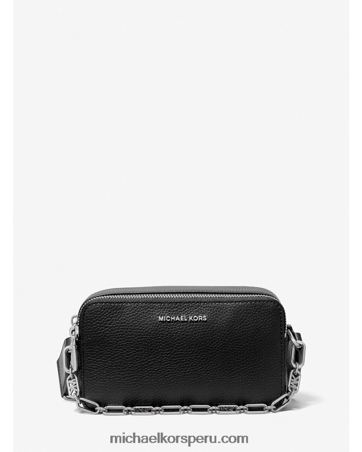 Z48V746 negro mujer Michael Kors bolso cámara jet set pequeño de piel granulada con cremallera doble