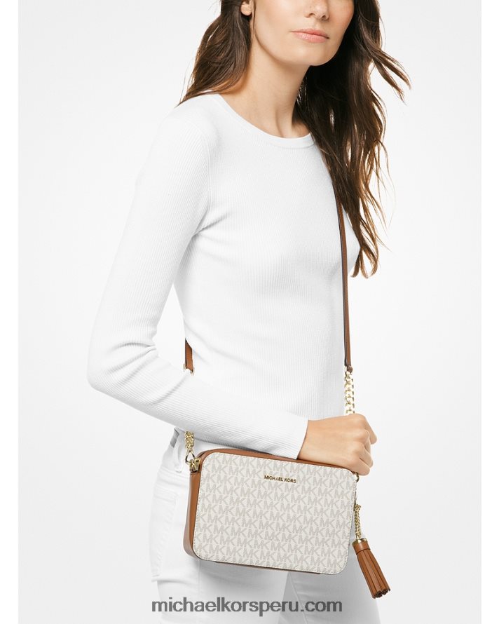 Z48V751 vainilla mujer Michael Kors bolsa crossbody Ginny mediana con logo