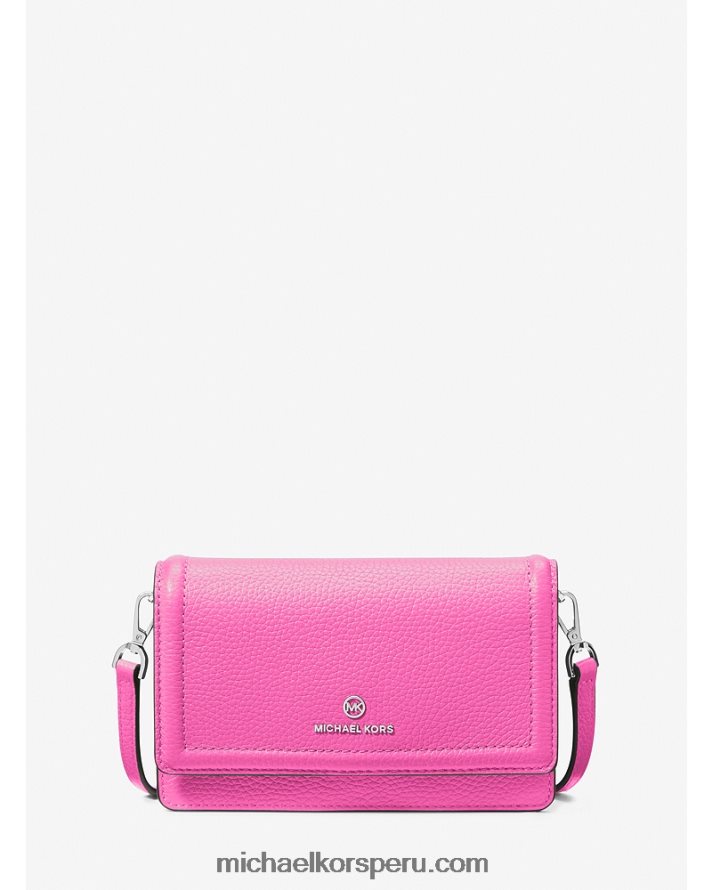 Z48V755 cereza mujer Michael Kors bolsa crossbody convertible pequeña jet set de piel granulada