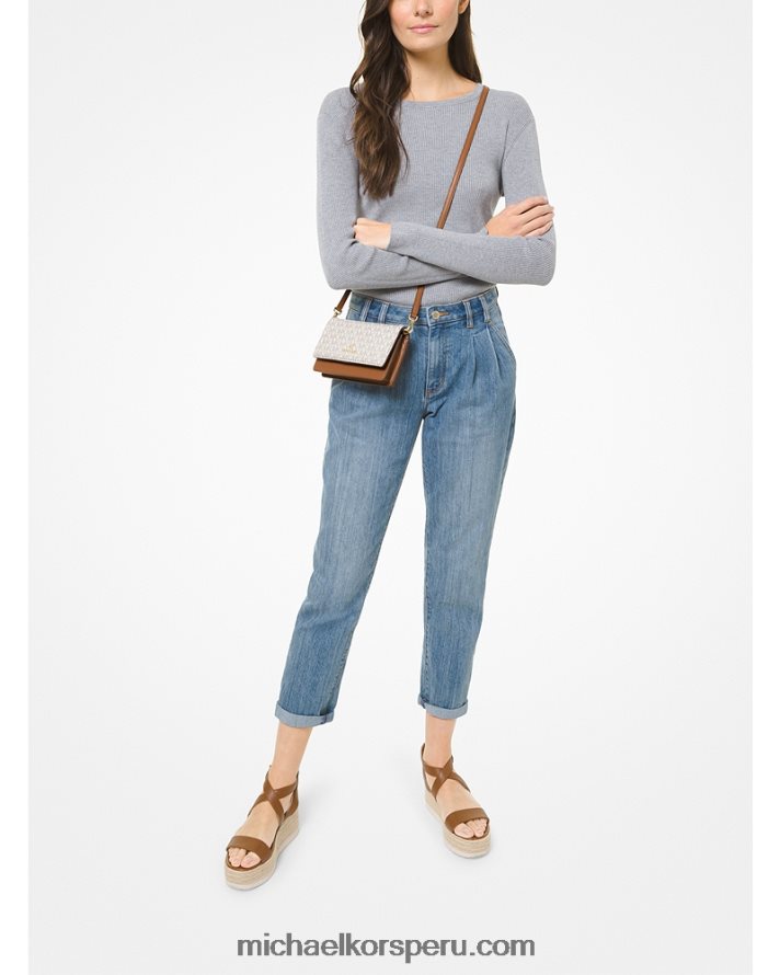 Z48V757 vainilla/bellota mujer Michael Kors bolsa crossbody convertible jet set pequeña con logo