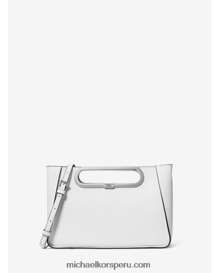 Z48V760 Blanco óptico mujer Michael Kors bolsa crossbody convertible chelsea grande de piel saffiano
