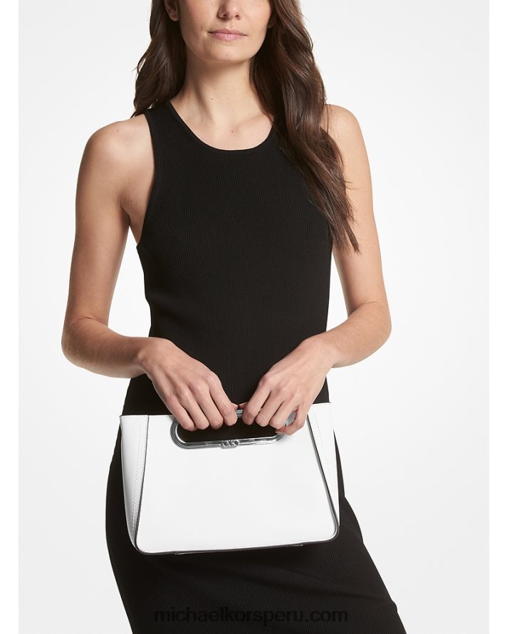 Z48V760 Blanco óptico mujer Michael Kors bolsa crossbody convertible chelsea grande de piel saffiano