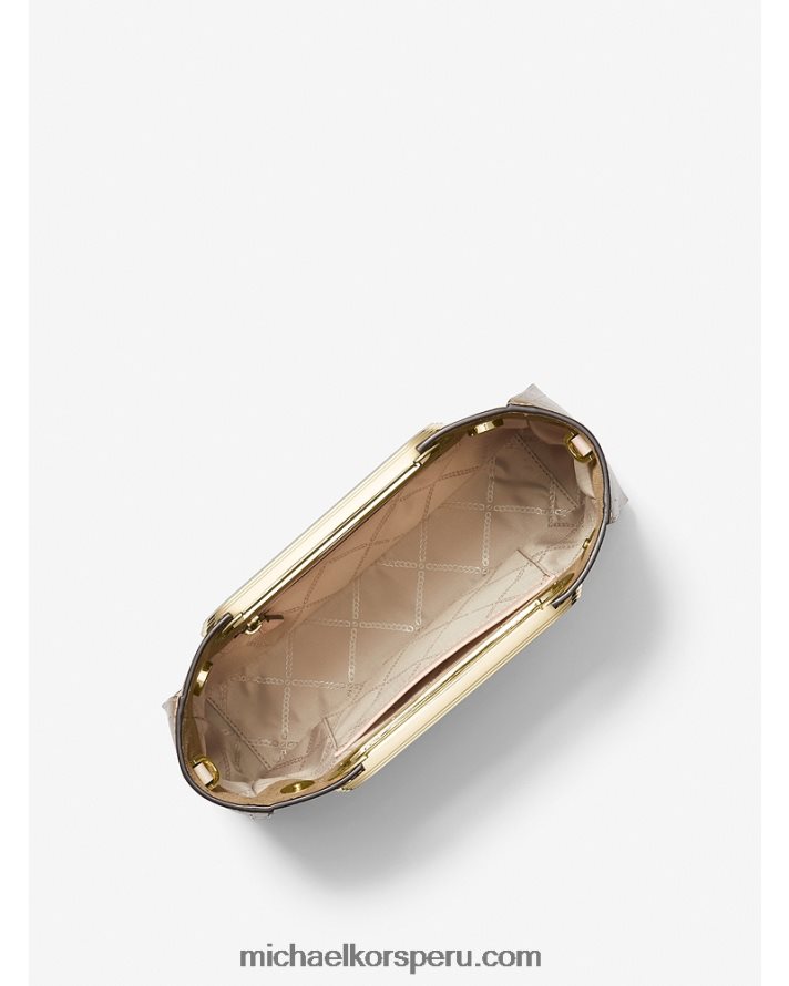 Z48V762 oro pálido mujer Michael Kors Bandolera convertible chelsea grande de piel saffiano metalizada