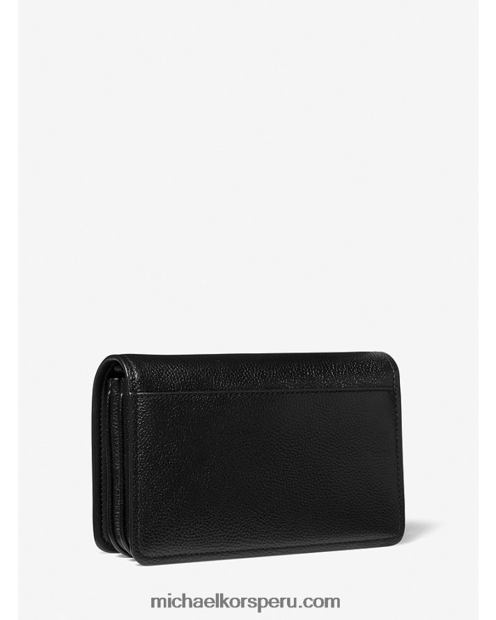 Z48V763 negro mujer Michael Kors bolsa crossbody Jet Set grande de piel granulada