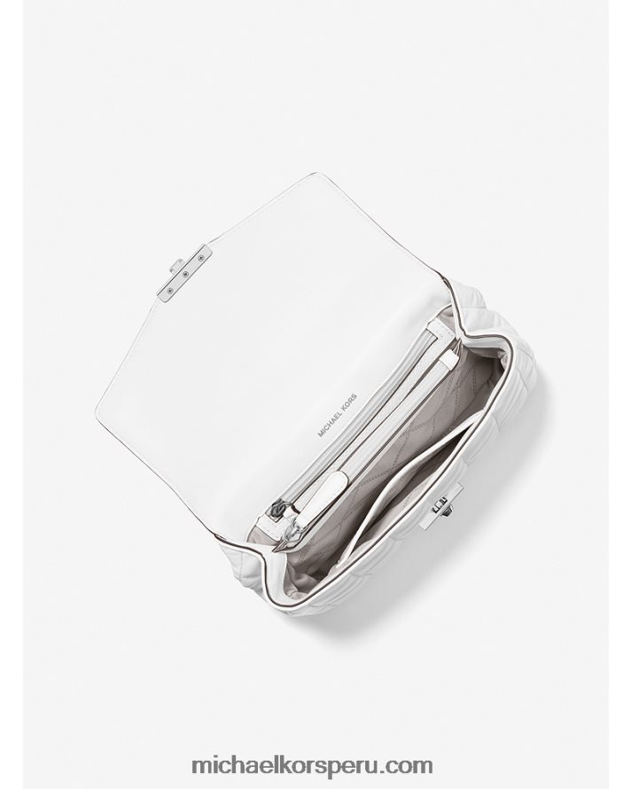 Z48V769 Blanco óptico mujer Michael Kors bolsa de hombro soho grande de piel acolchada