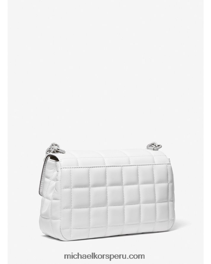 Z48V769 Blanco óptico mujer Michael Kors bolsa de hombro soho grande de piel acolchada