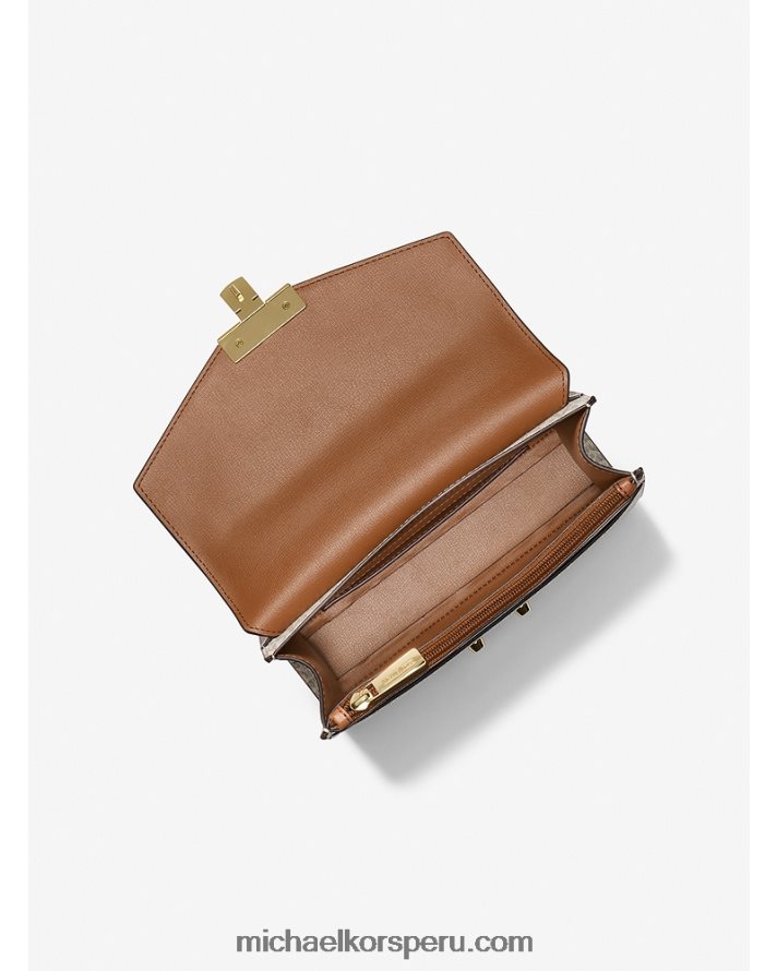 Z48V778 vainilla mujer Michael Kors bolso de hombro rosa mediano con logo y piel sintética