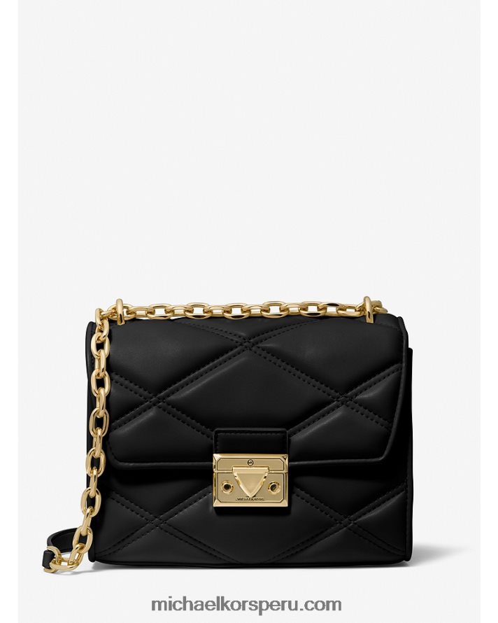 Z48V780 negro mujer Michael Kors bolsa crossbody serena pequeña de piel sintética acolchada