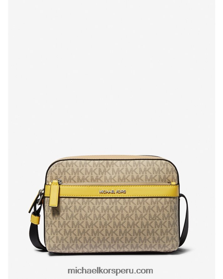 Z48V808 amarillo mujer Michael Kors bolso cámara con logo