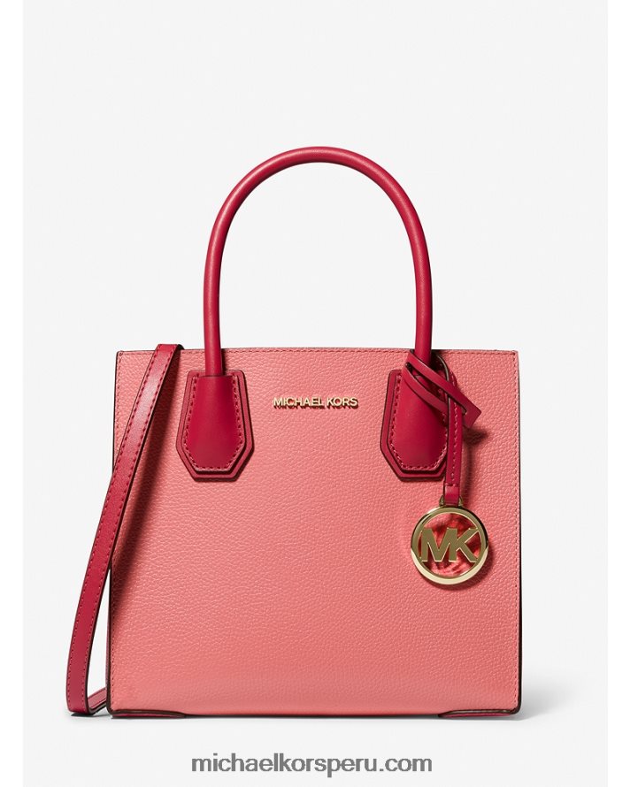 Z48V821 té rosa mlt mujer Michael Kors bolsa crossbody mercer medium de piel granulada