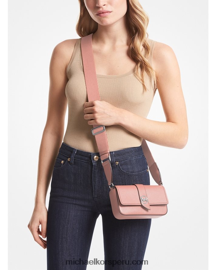 Z48V845 rosa mujer Michael Kors bandolera greenwich extrapequeña de piel saffiano