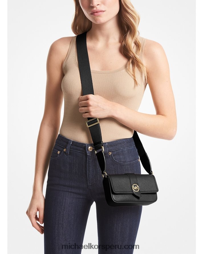 Z48V858 negro mujer Michael Kors bandolera greenwich extrapequeña de piel saffiano