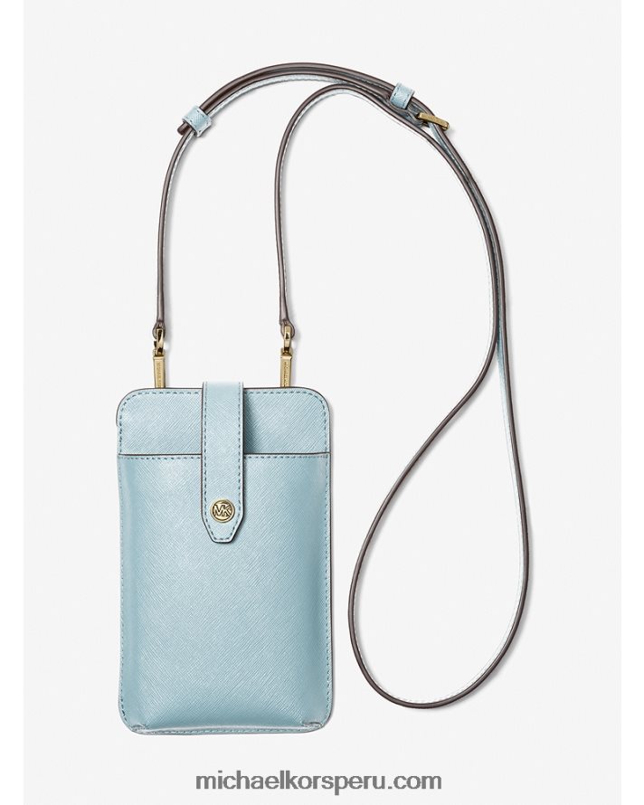 Z48V875 vista azul mujer Michael Kors bandolera para smartphone de piel saffiano