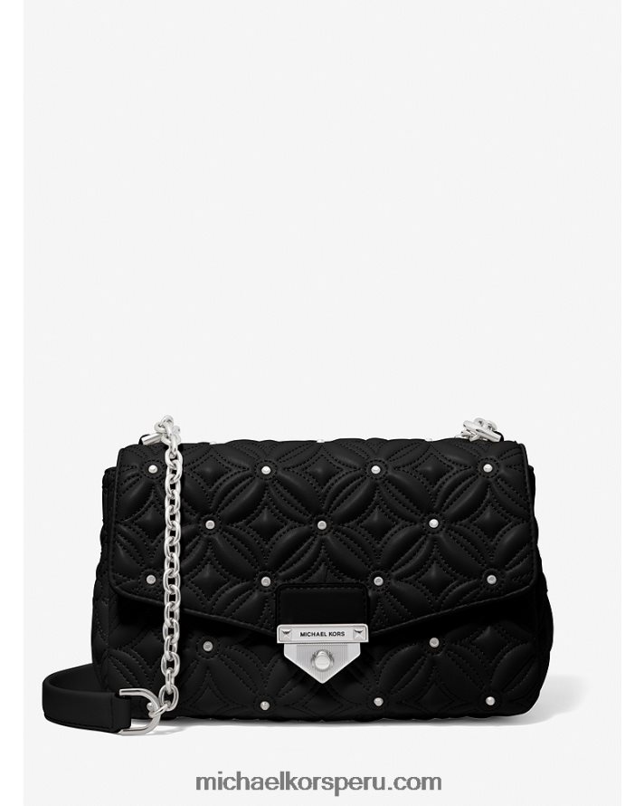 Z48V891 negro mujer Michael Kors bolso de hombro soho grande de piel sintética acolchada con tachuelas